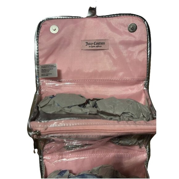 Juicy Couture Light Pink Velour Hanging Organizer Travel Cosmetic Bag, Makeup - Picture 5 of 5